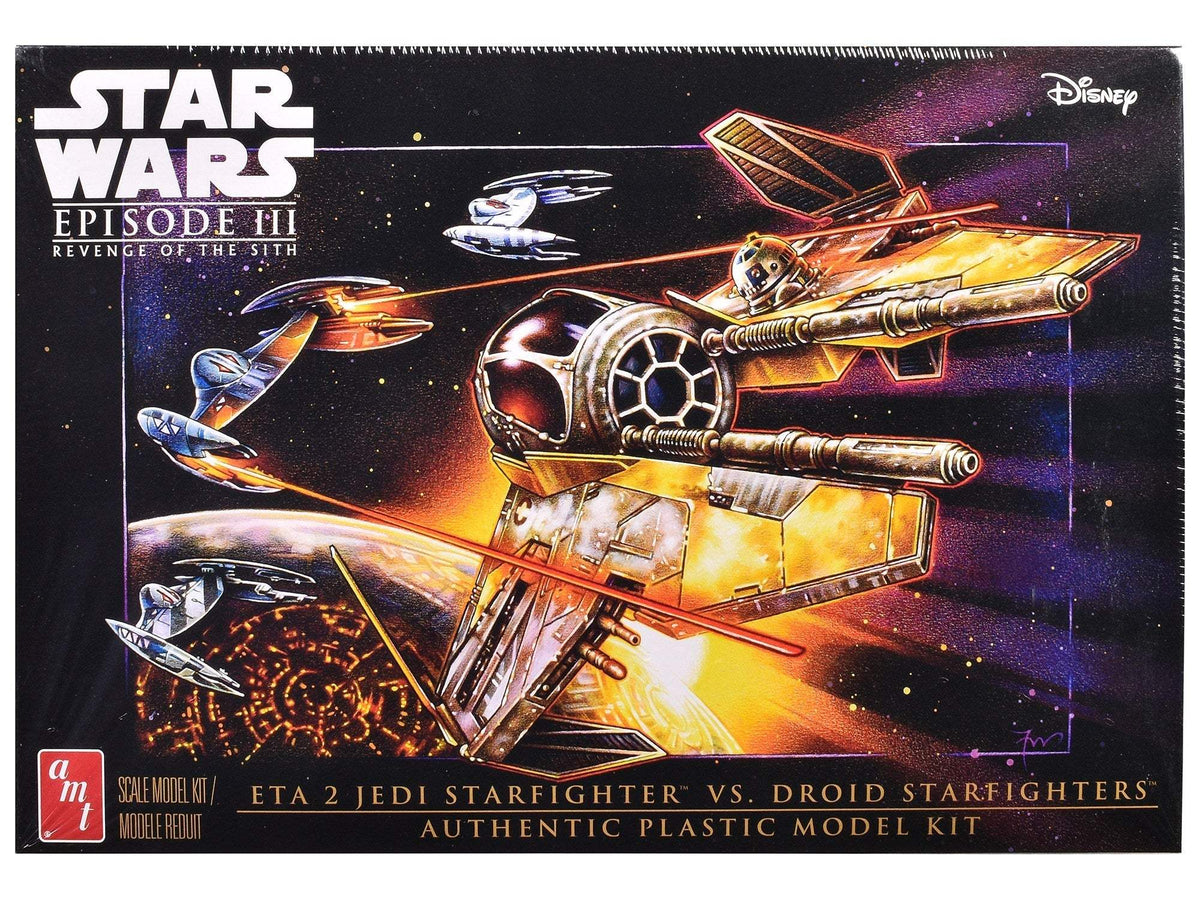 ETA 2 Jedi Starfighter VS. Droid Starfighters 4 Model Set | 1/48 Plastic Model Kit | AMT | Star Wars: Episode III - Revenge of the Sith Series
