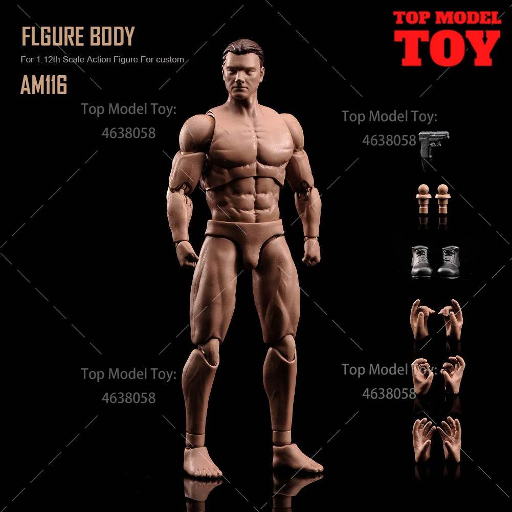 ANT AM116 1/12 Flexible Muscular Seamless Body Doll - ToylandEU