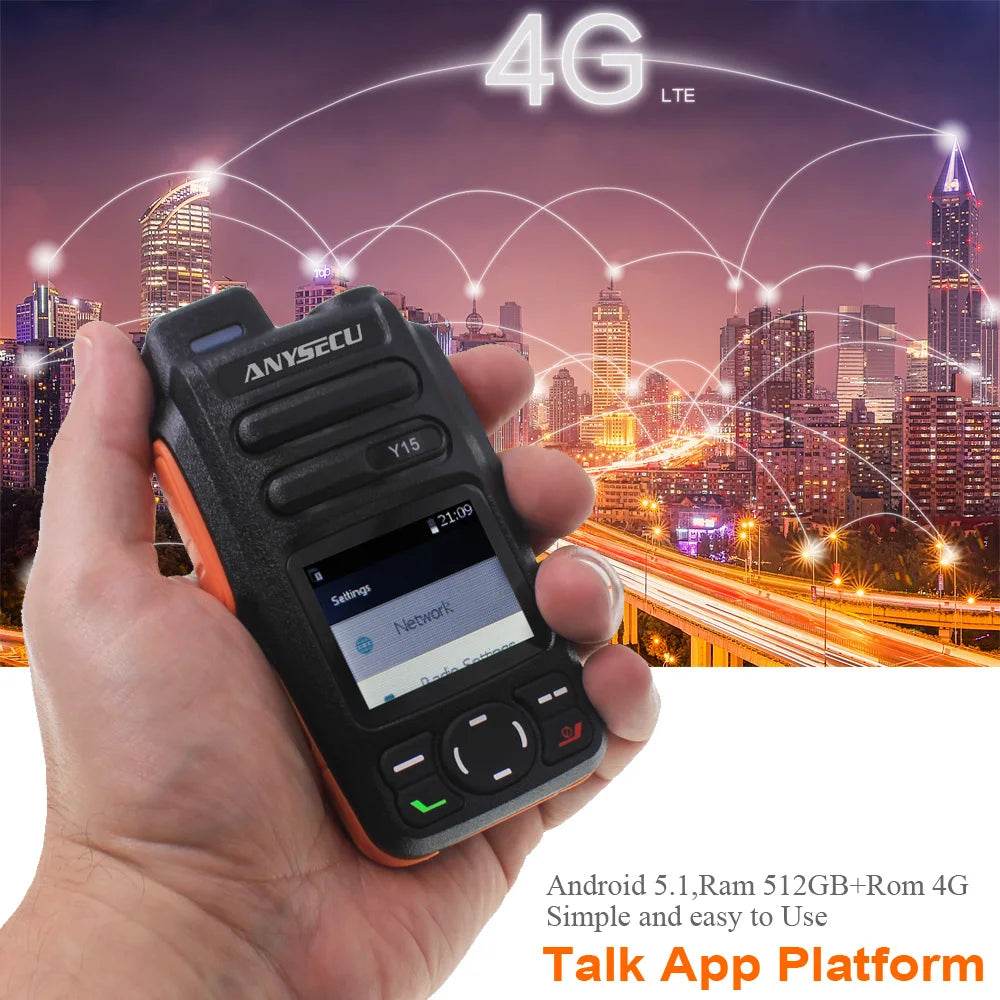 ANYSECU Y15 Android 5.1 4G Network Radio Walkie Talkie - ToylandEU