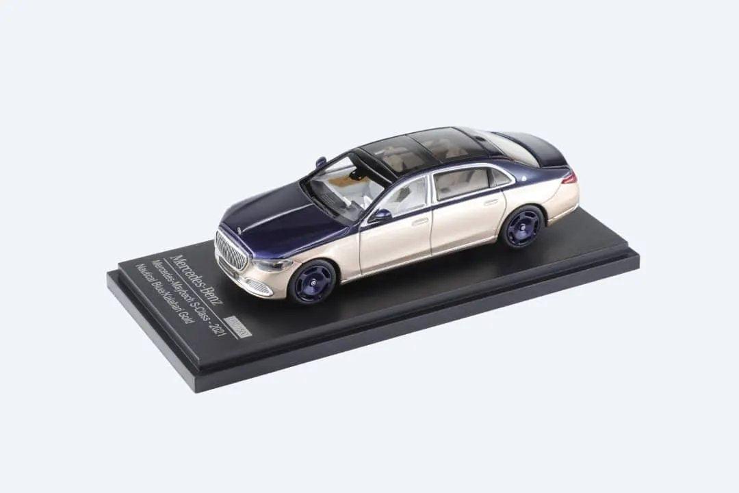  AR BOX 2021 Mercedes-Benz Maybach W223 Blue-Gold 1:64 -  ToylandEU™