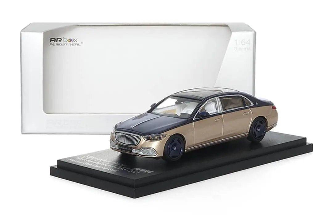  AR BOX 2021 Mercedes-Benz Maybach W223 Blue-Gold 1:64 -  ToylandEU™