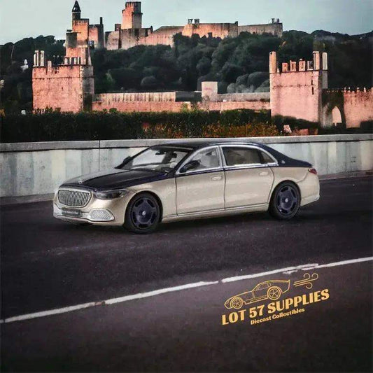 AR BOX 2021 Mercedes-Benz Maybach W223 Blue-Gold 2-Tone Licensed Product 1:64 - ToylandEU