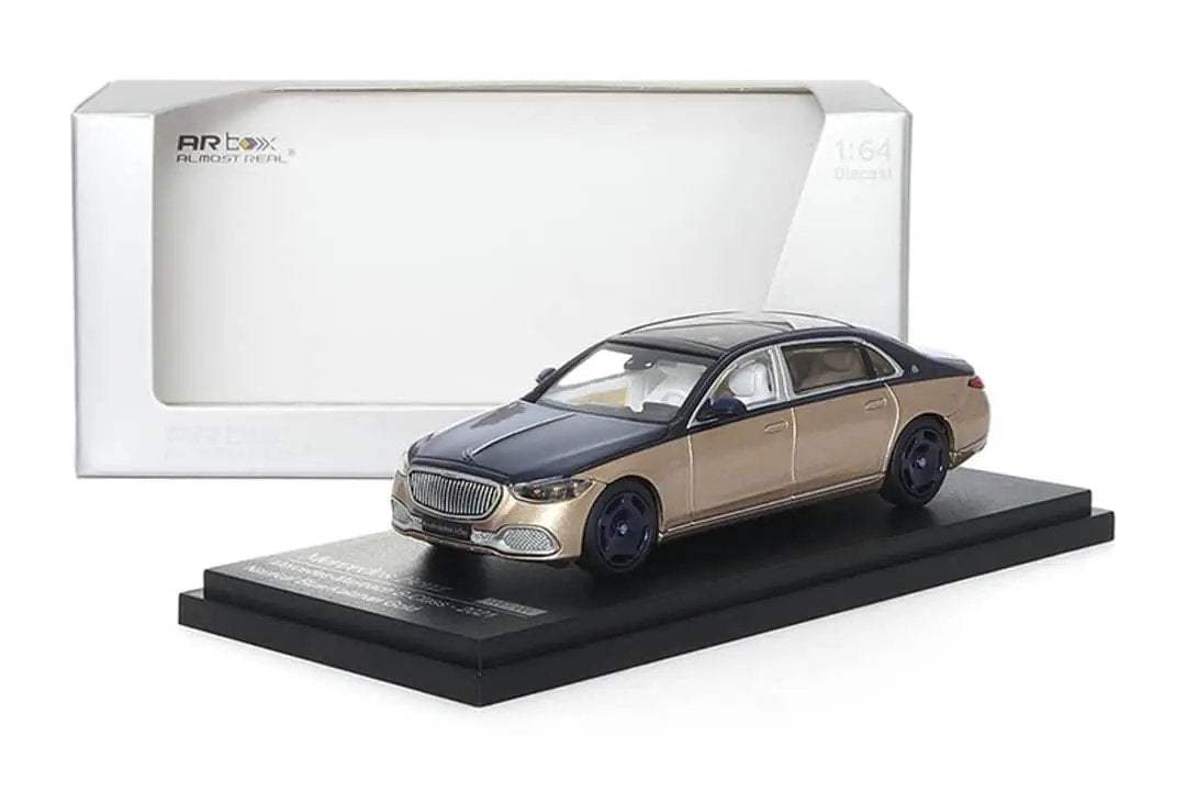 AR BOX 2021 Mercedes-Benz Maybach W223 Blue-Gold 2-Tone Licensed Product 1:64 - ToylandEU