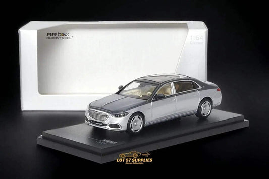 AR BOX 2021 Mercedes-Benz Maybach W223 Grey/ Hightech Silver 2-Tone Licensed Product 1:64 - ToylandEU