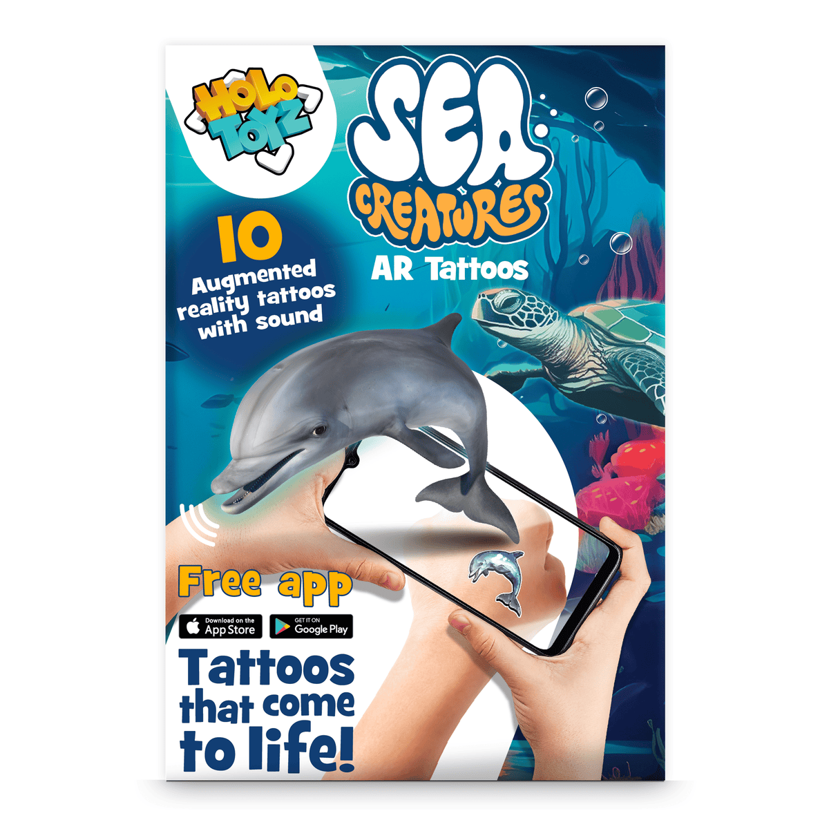AR Temporary Tattoos | 3D Animated Sea Creatures | Toylandeu™