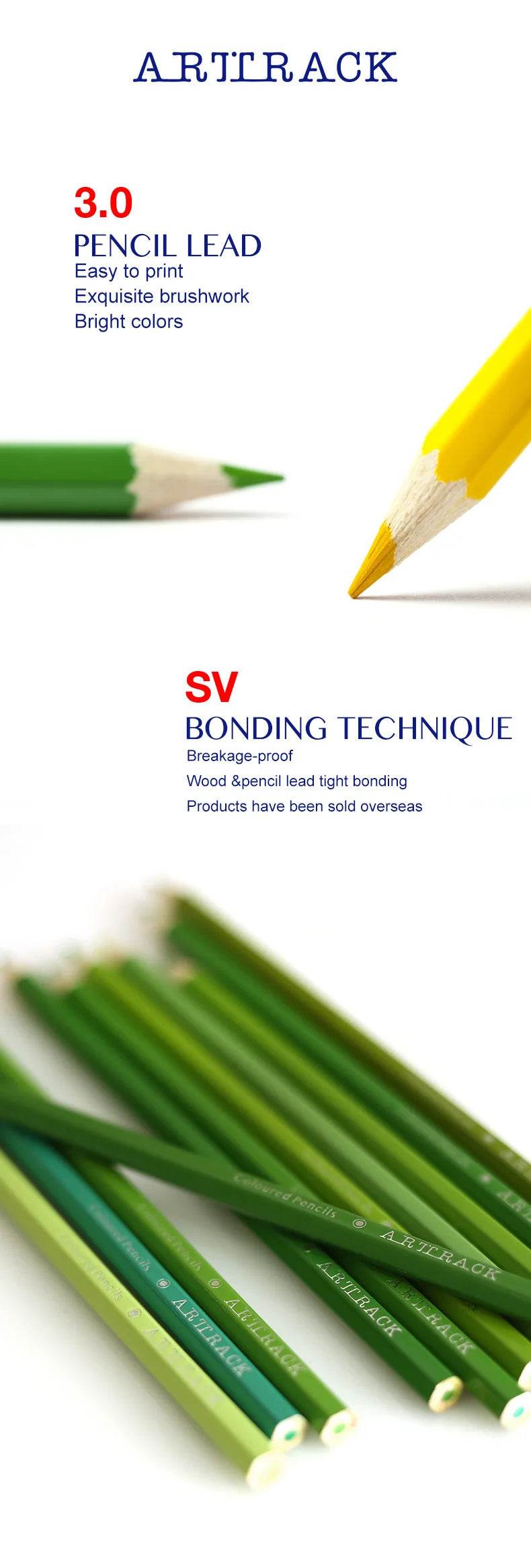 ARJTRACK Professional Oil Wood Pencils Soft Watercolor Pencils - ToylandEU