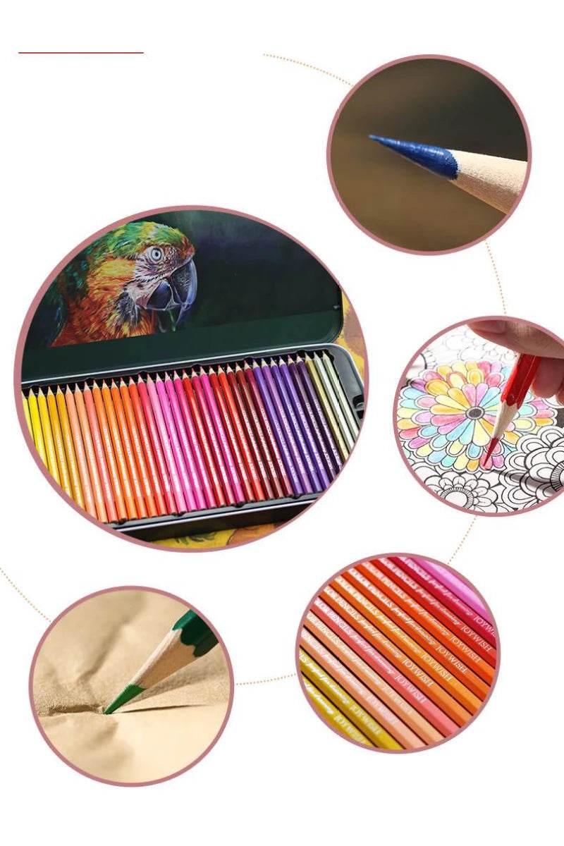 ARJTRACK Professional Oil Wood Pencils Soft Watercolor Pencils - ToylandEU