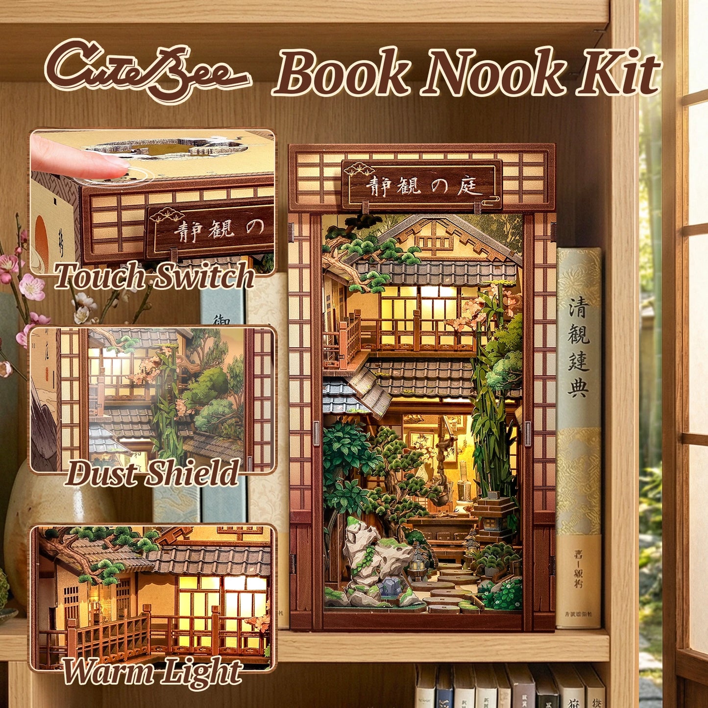 Book Nook Kit | Wooden Doll House | LED Light | One Size