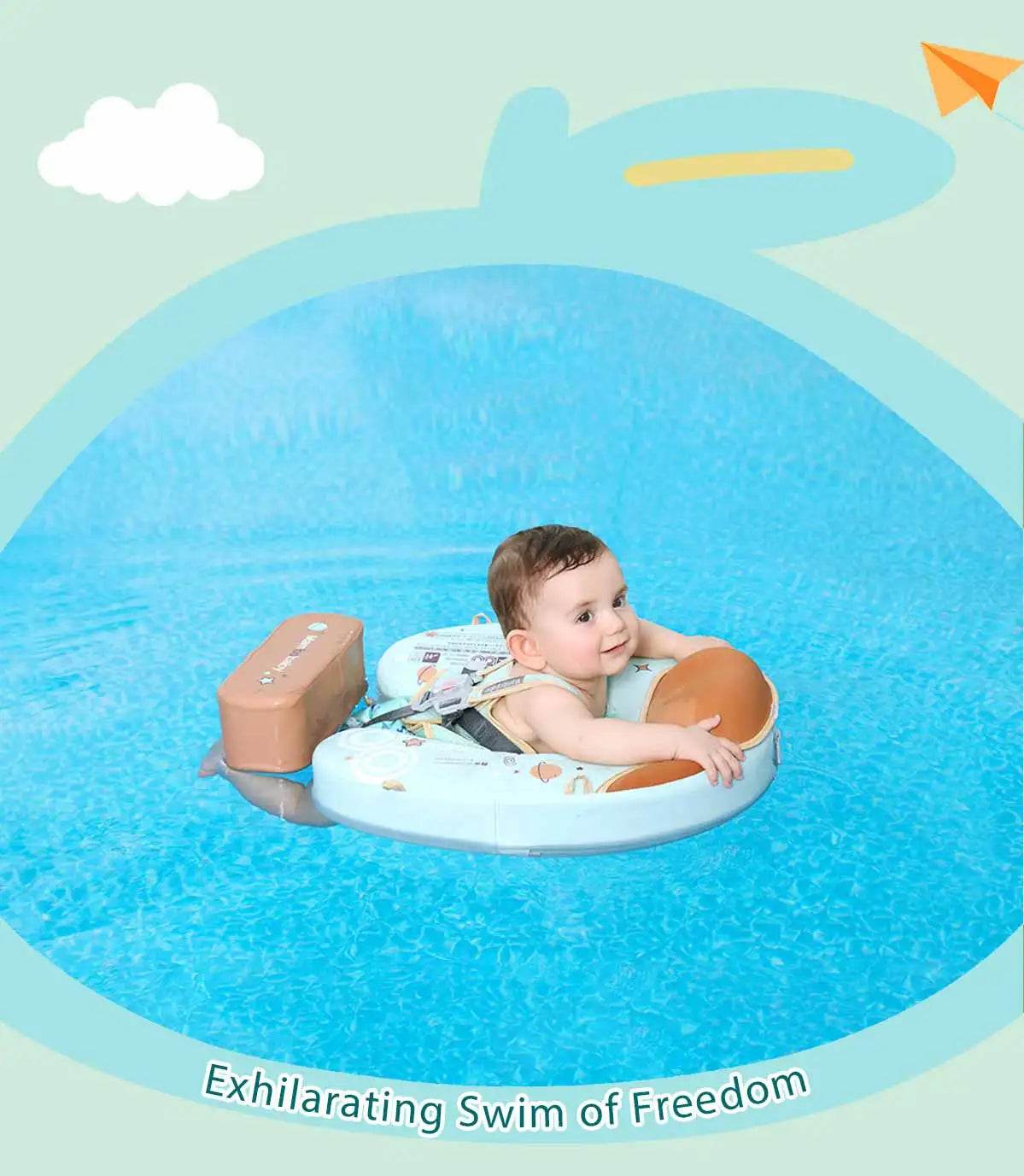 Mambobaby Baby Foldable Float Inflatable Free With Sun Canopy - ToylandEU