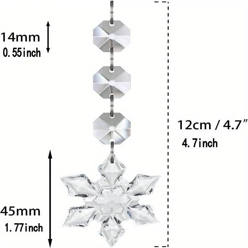 Acrylic Christmas Ornaments | Clear Snowflake Set of 10 | Toylandeu™