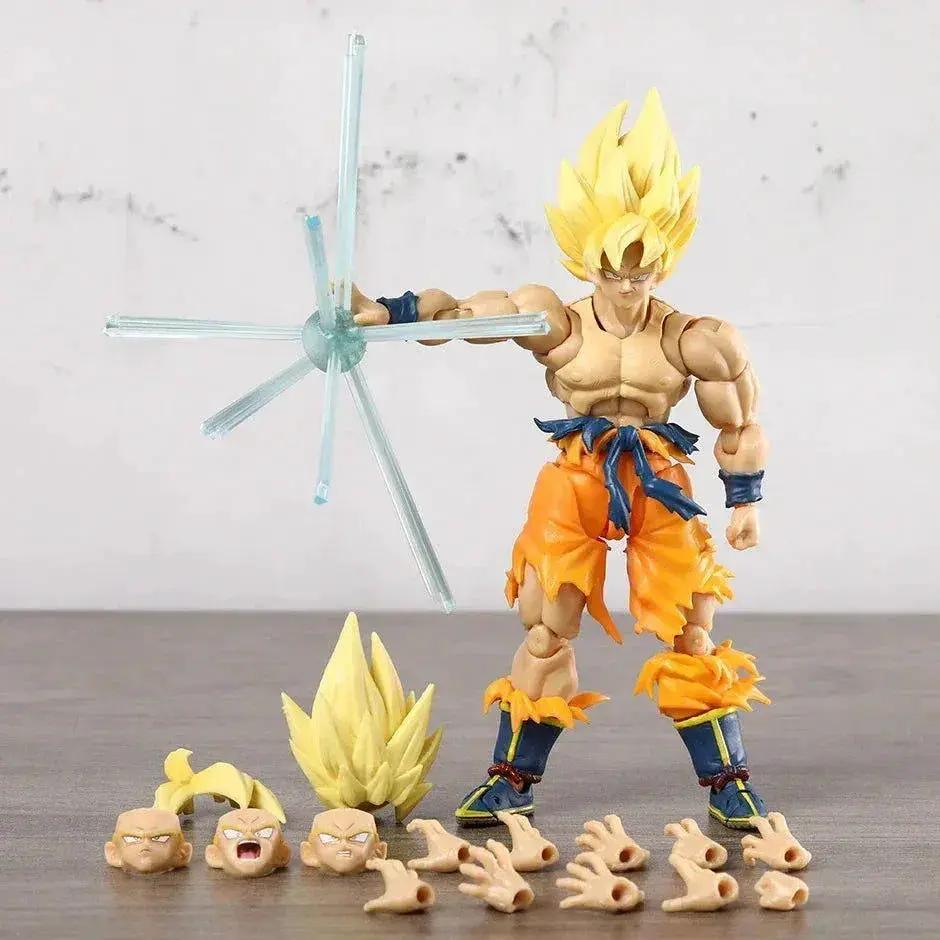  Super Saiyan Goku Posable Action Figure, Anime Dragon Ball Z Figurines PVC Articulated Collectible 16.5 cm -  ToylandEU™