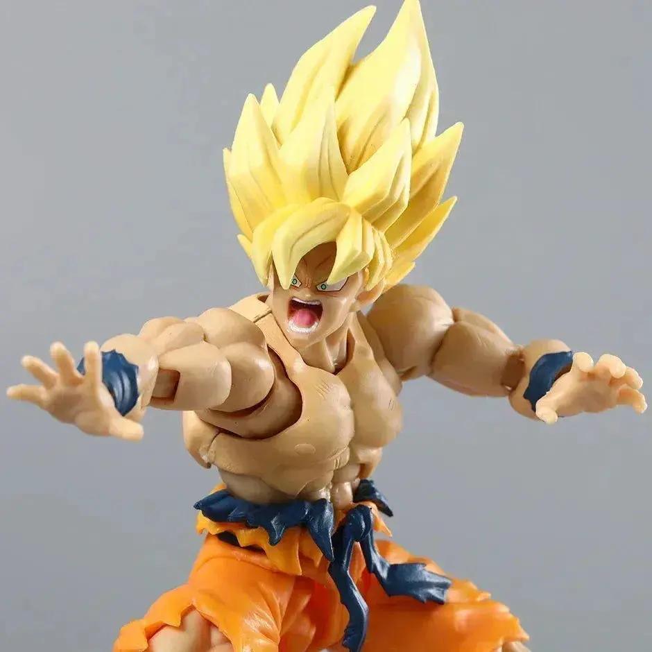  Super Saiyan Goku Posable Action Figure, Anime Dragon Ball Z Figurines PVC Articulated Collectible 16.5 cm -  ToylandEU™