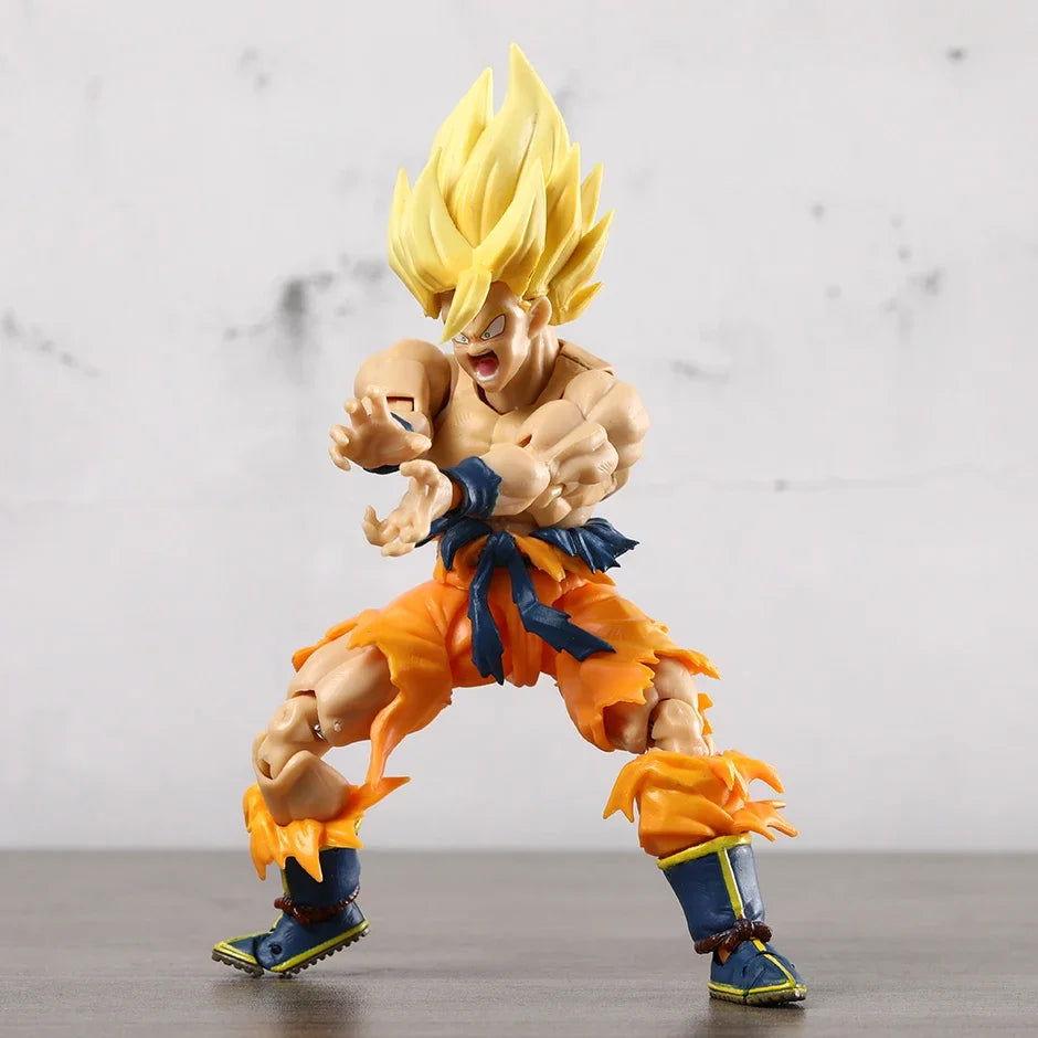  Super Saiyan Goku Posable Action Figure, Anime Dragon Ball Z Figurines PVC Articulated Collectible 16.5 cm 