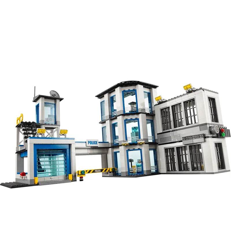 Action-Packed Police Station Blocks Set with SWAT Team, Chopper & Car - Adventure Awaits 60141 - ToylandEU