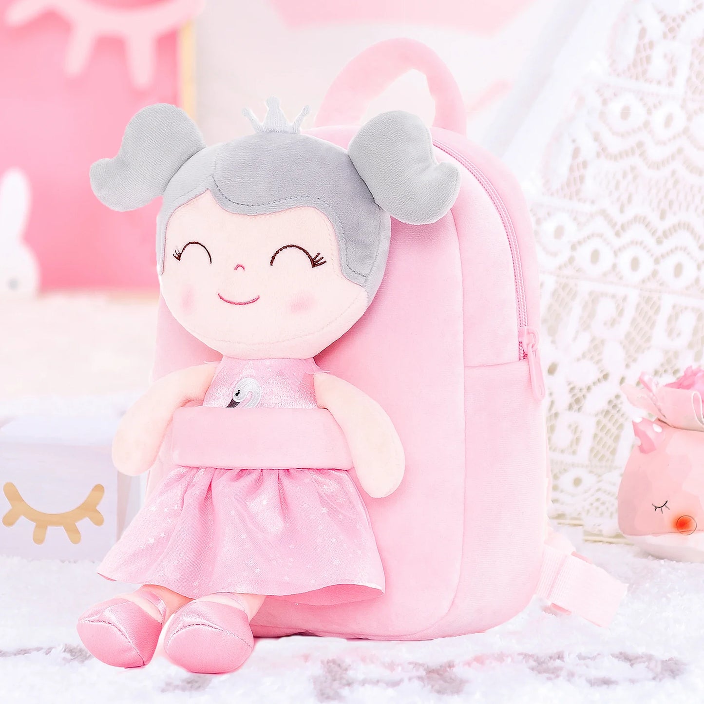 Enchanting Swan Princess Plush Backpack for Girls by Gloveleya