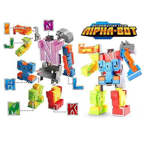 Adaptable Alphabet Robots: 26-Piece Educational Toy Set for Kids - ToylandEU