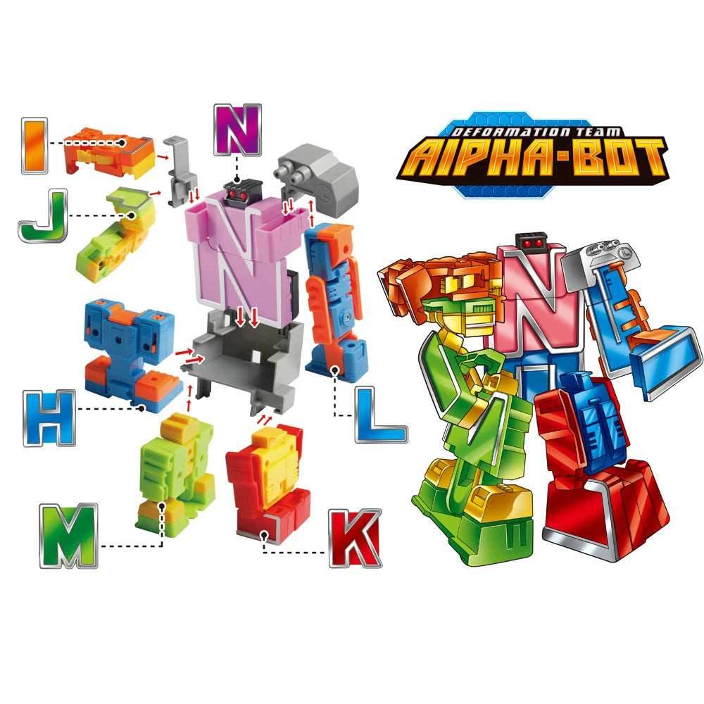 Adaptable Alphabet Robots: 26-Piece Educational Toy Set for Kids - ToylandEU