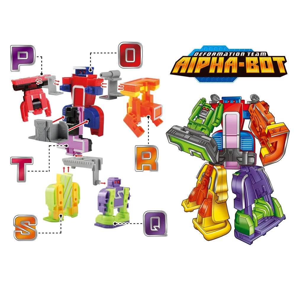 Adaptable Alphabet Robots: 26-Piece Educational Toy Set for Kids - ToylandEU