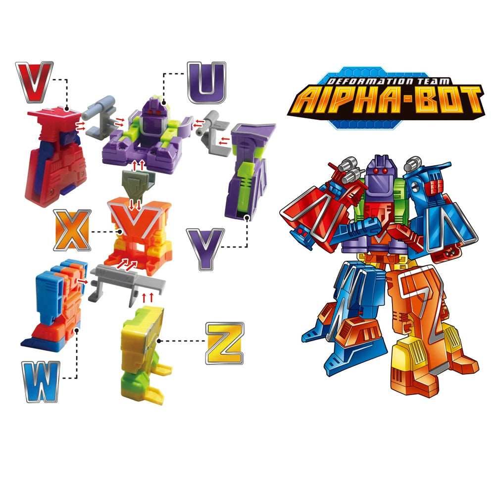 Adaptable Alphabet Robots: 26-Piece Educational Toy Set for Kids - ToylandEU
