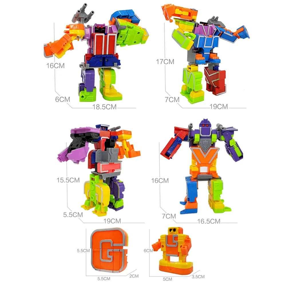 Adaptable Alphabet Robots: 26-Piece Educational Toy Set for Kids - ToylandEU