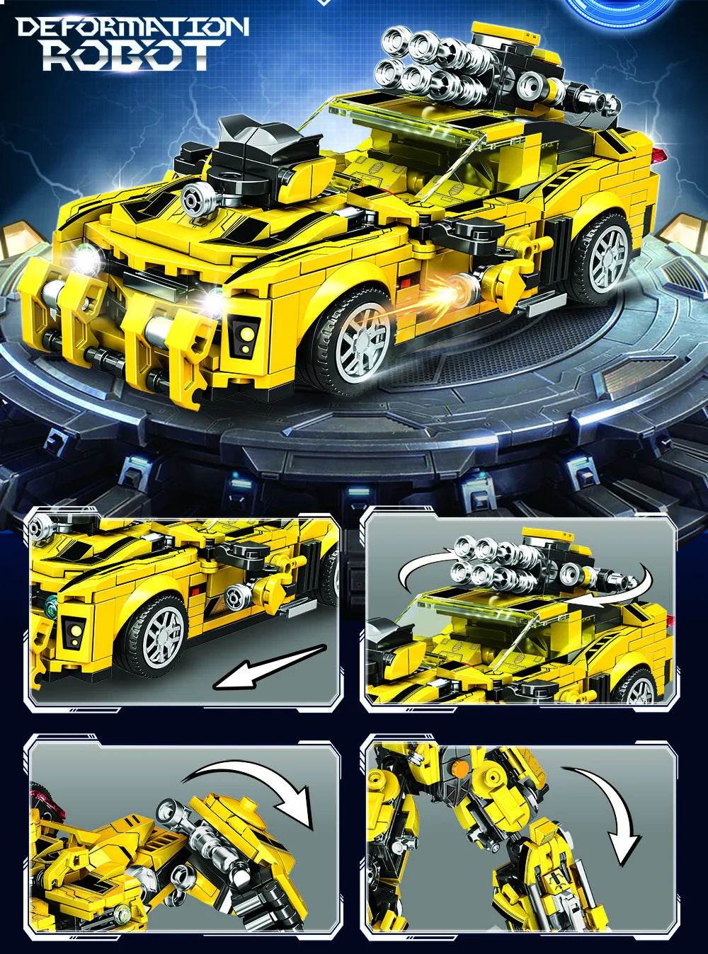 Adaptable Bumblebee 2-in-1 Robot Building Blocks Set for Creators - ToylandEU