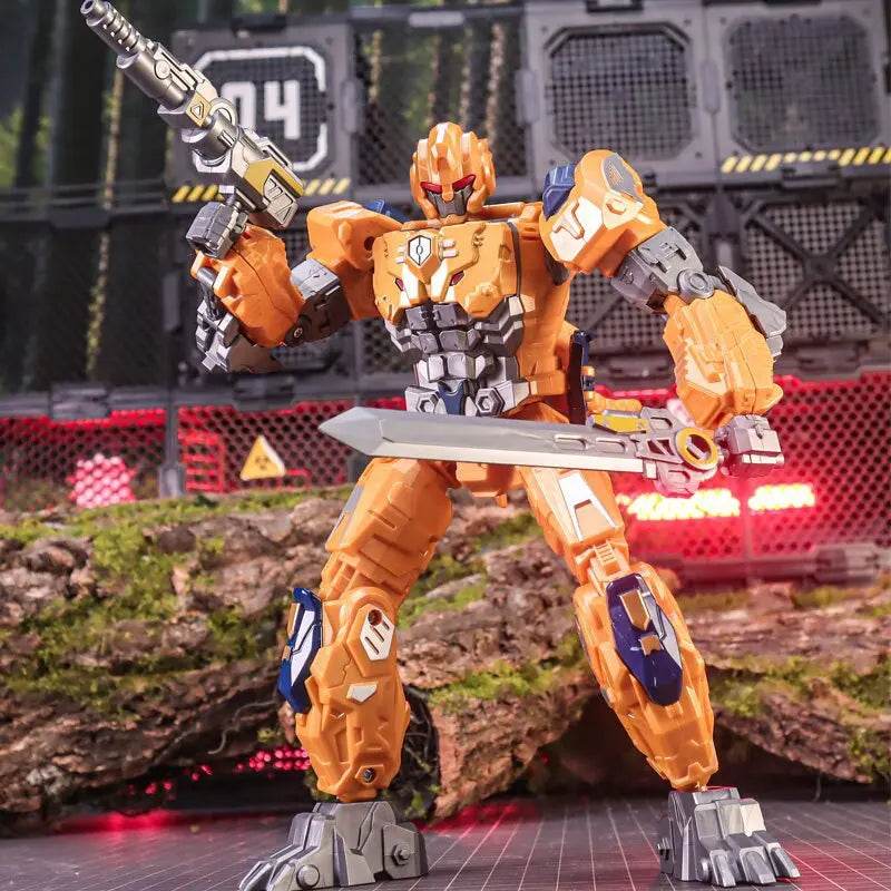 Adaptable Rhino-Leopard Robot Warrior Action Figure Toy for Kids - ToylandEU