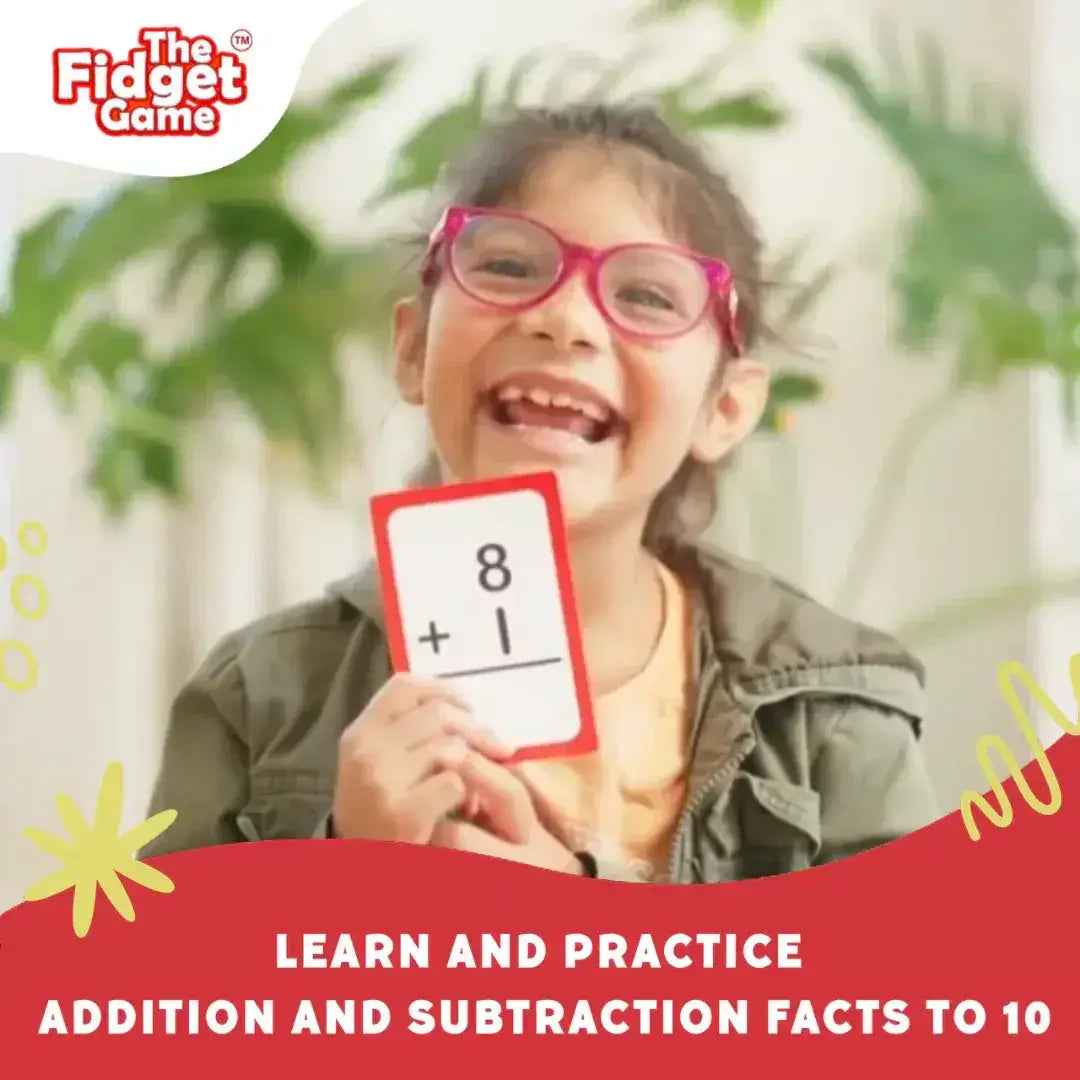 Addition And Subtraction Math Cards For PreK Brightly Illustrated - The Fidget Games