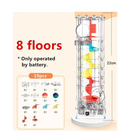 Adjustable Electric Marble Run with Spiral Elevator for Kids Fun - ToylandEU
