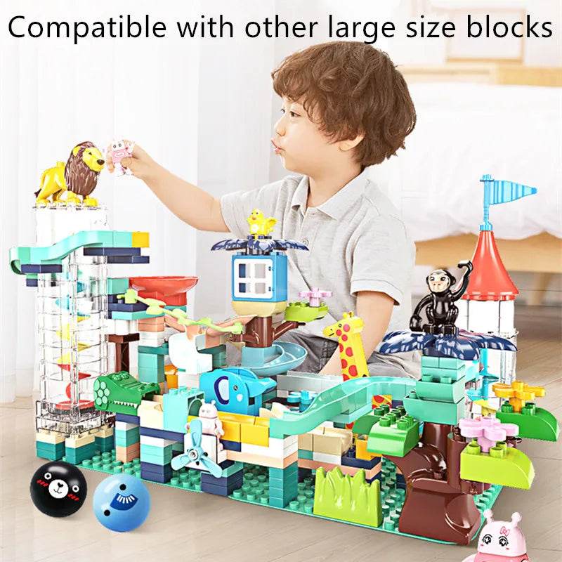 Adjustable Electric Marble Run with Spiral Elevator for Kids Fun - ToylandEU