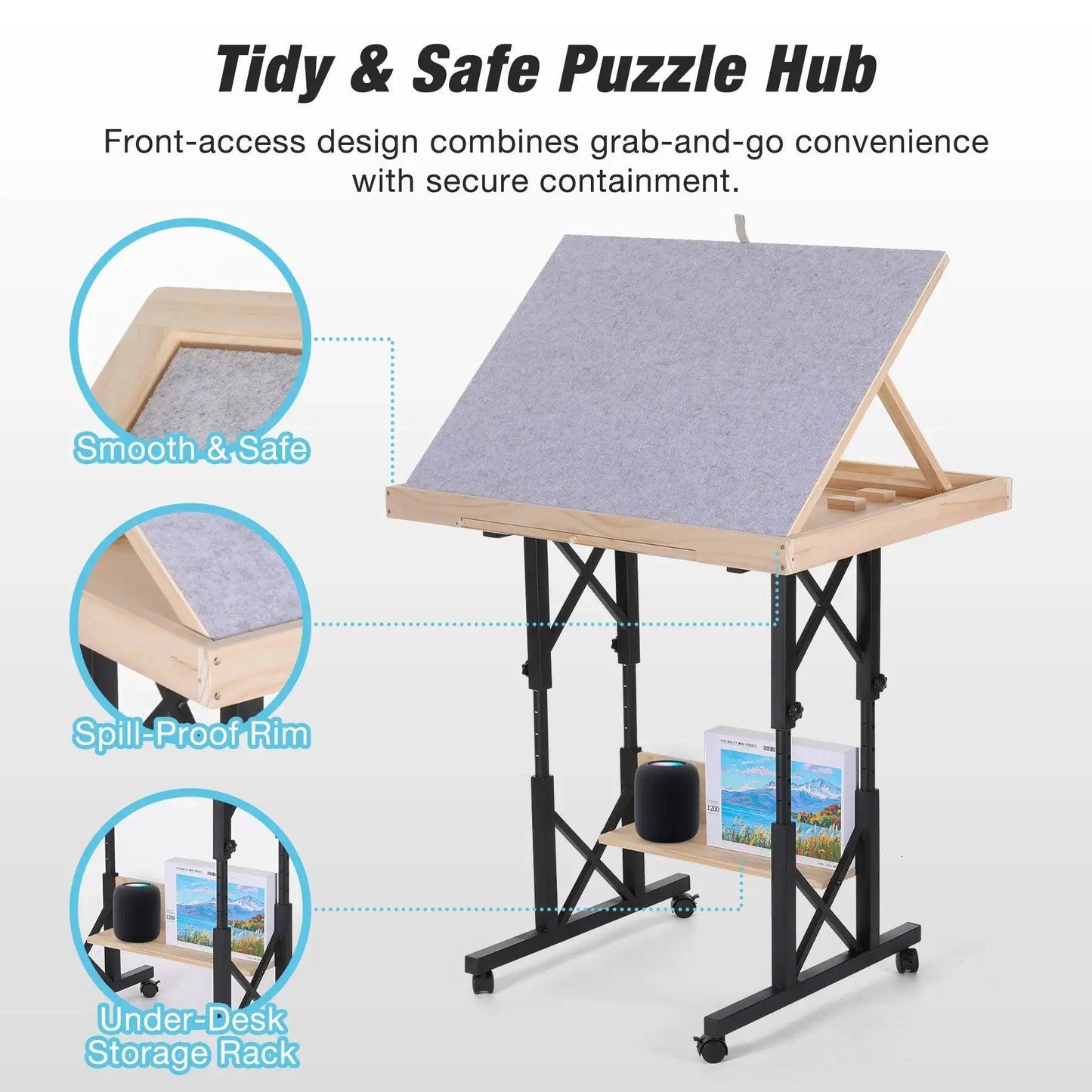  Adjustable Jigsaw Puzzle Table With Tilt Board -  ToylandEU™