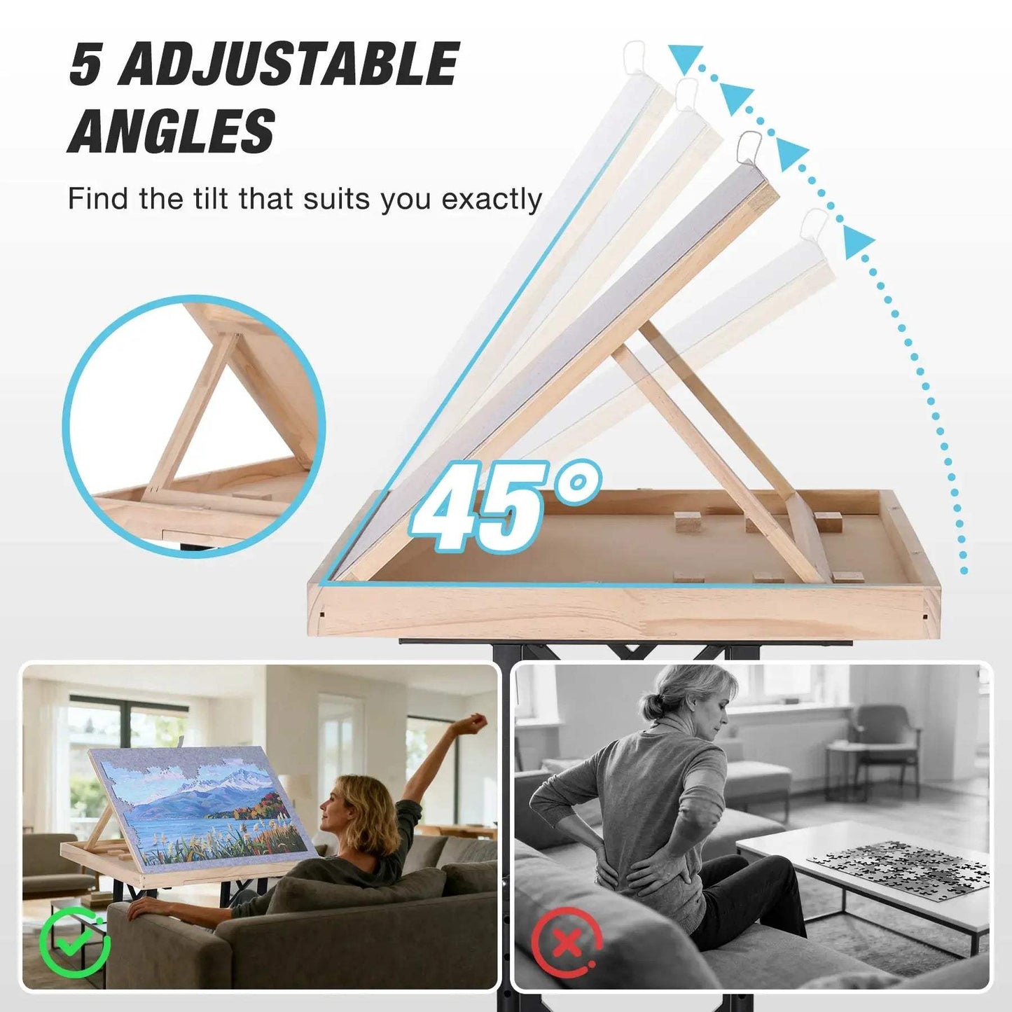  Adjustable Jigsaw Puzzle Table With Tilt Board -  ToylandEU™