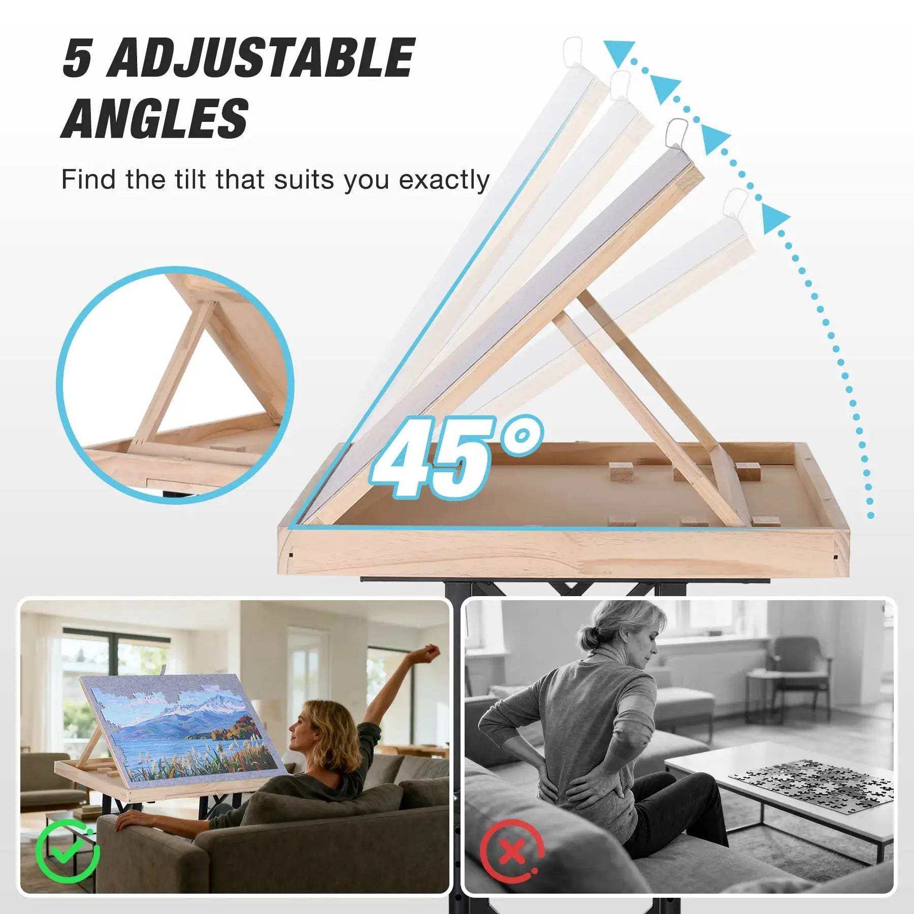  Adjustable Jigsaw Puzzle Table With Tilt Board -  ToylandEU™