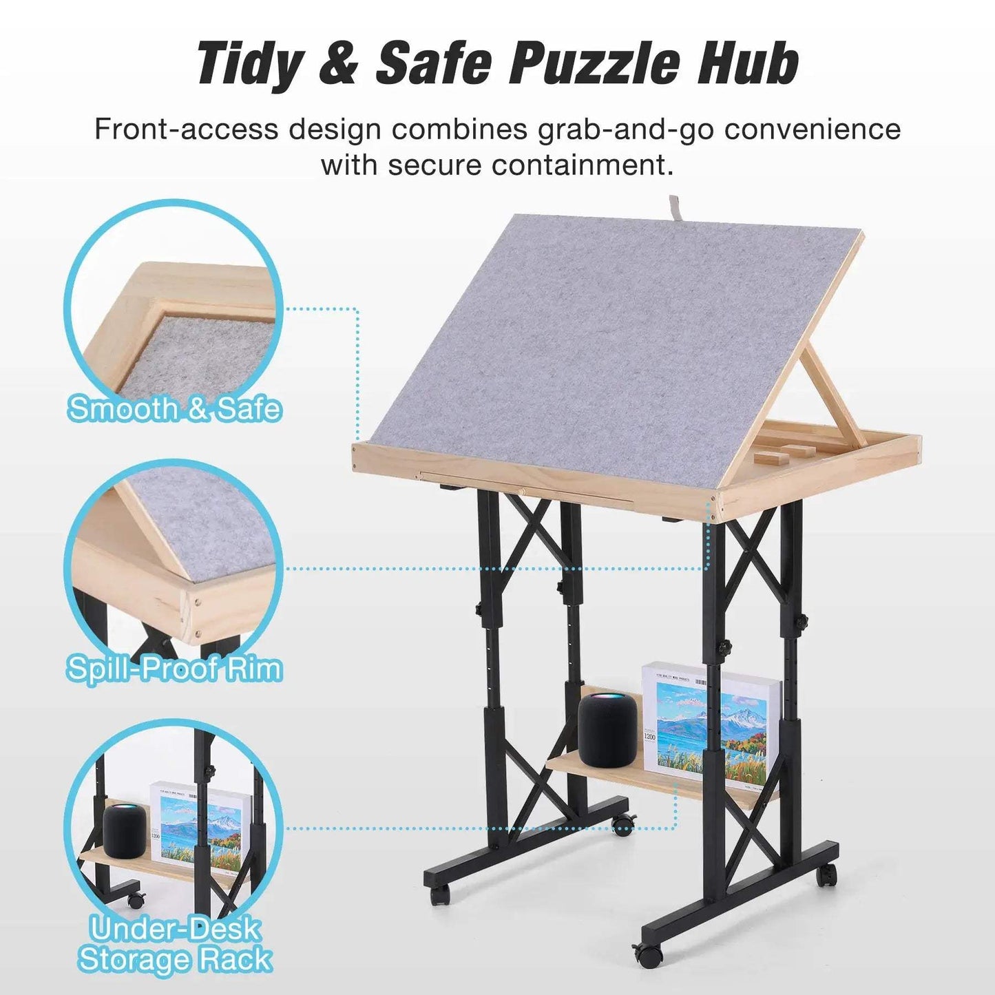  Adjustable Jigsaw Puzzle Table With Tilt Board -  ToylandEU™