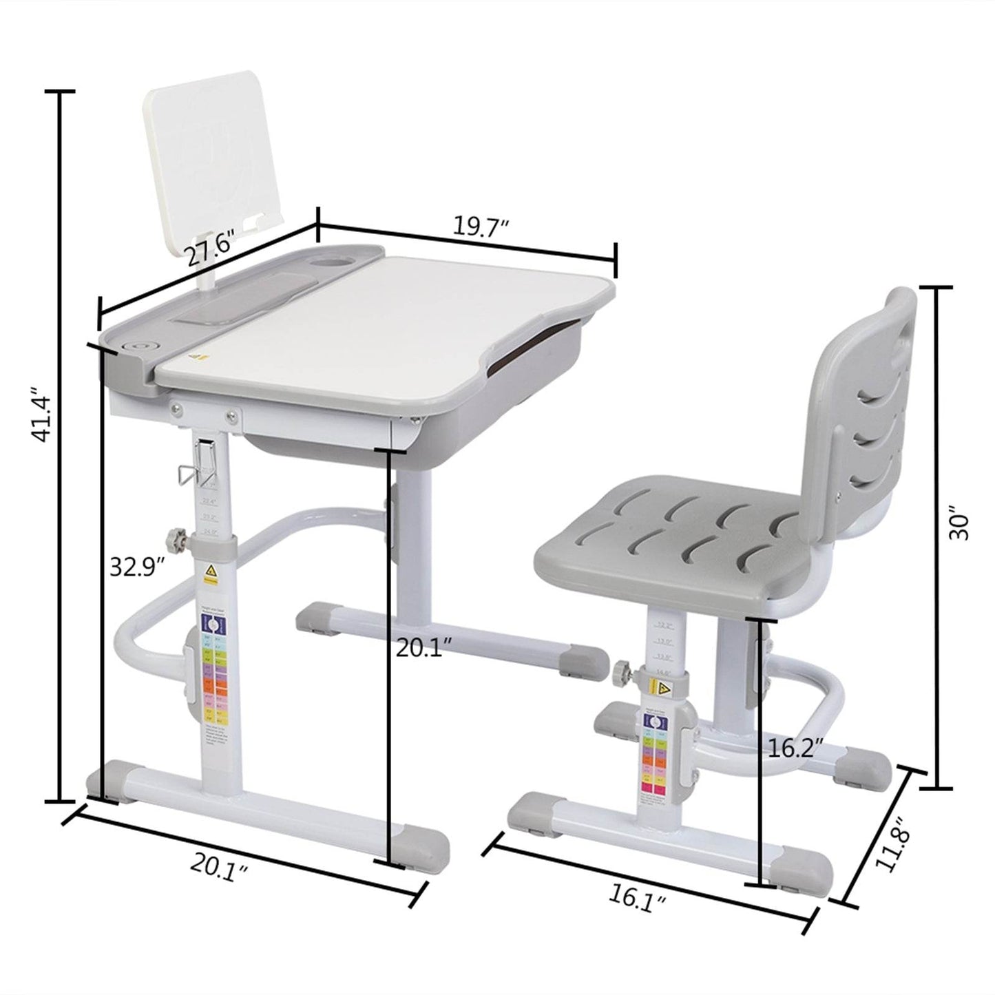 Adjustable Study Table & Chair Set for Kids - Perfect Learning Space - ToylandEU