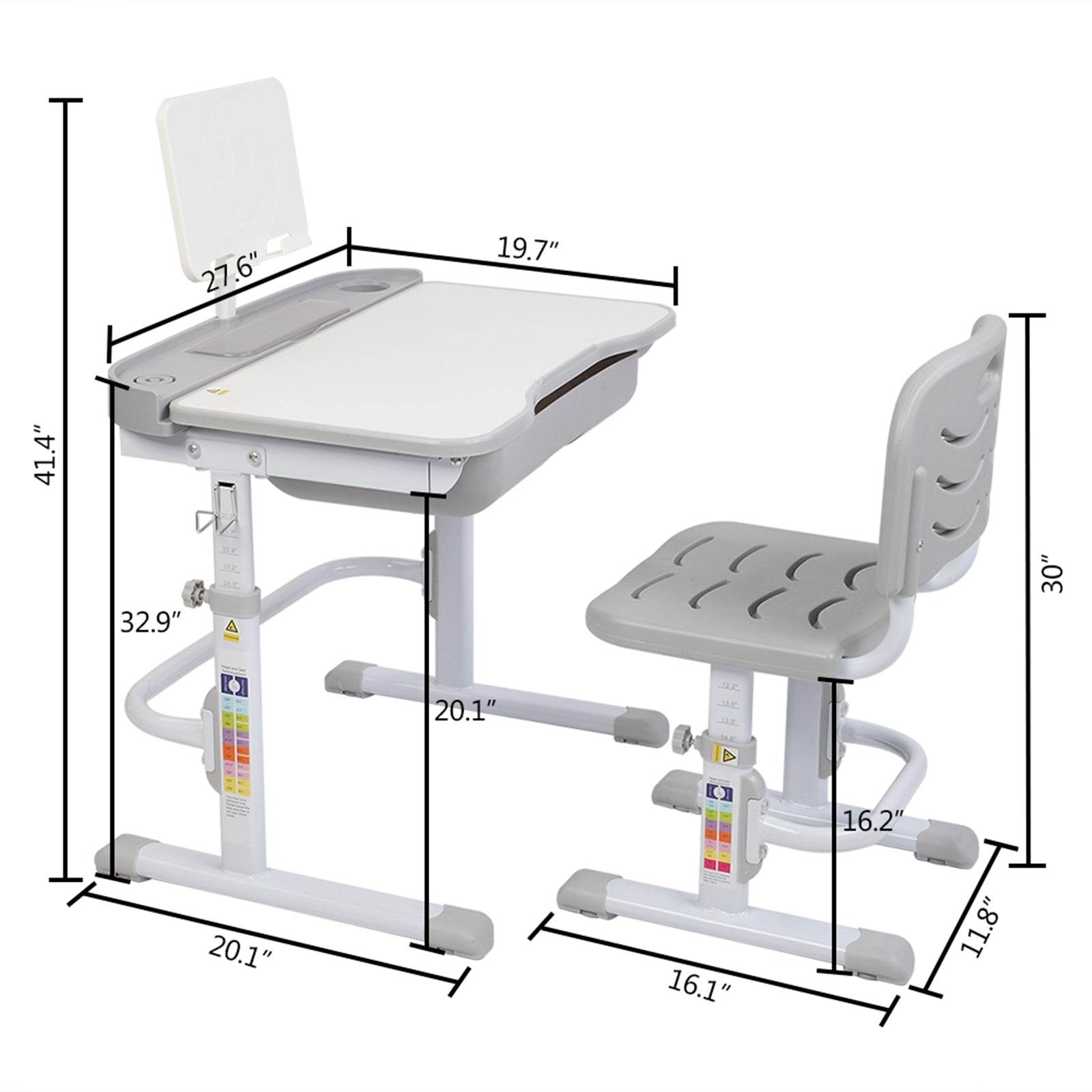 Adjustable Study Table & Chair Set for Kids - Perfect Learning Space - ToylandEU
