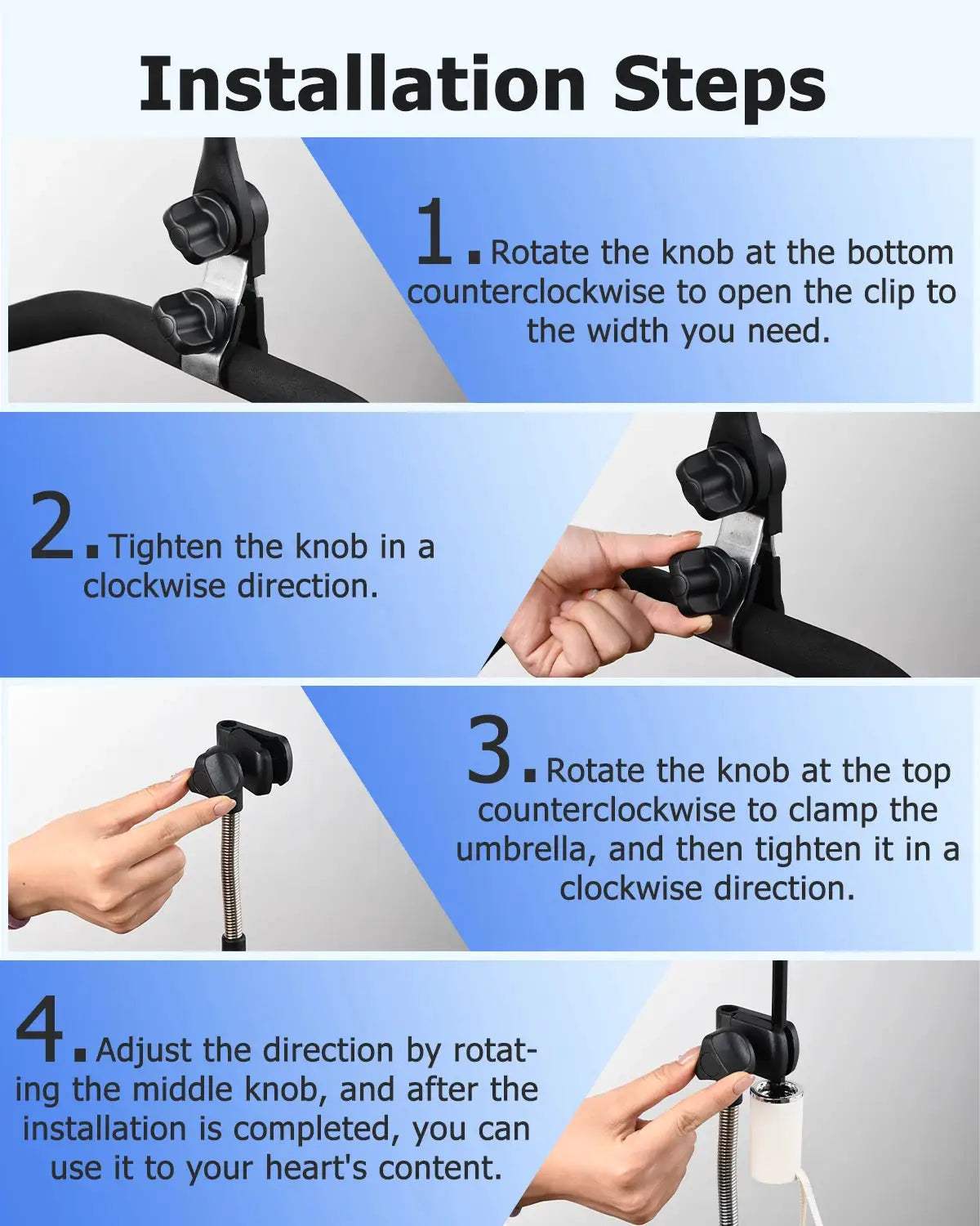Eary Adjustable Umbrella Mount Stand Baby Stroller Accessory Umbrella Holder Foldable Umbrella UV Sun Protection Rainproof - ToylandEU