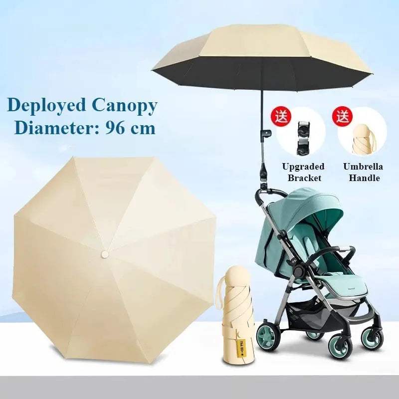 Eary Adjustable Umbrella Mount Stand Baby Stroller Accessory Umbrella Holder Foldable Umbrella UV Sun Protection Rainproof - ToylandEU