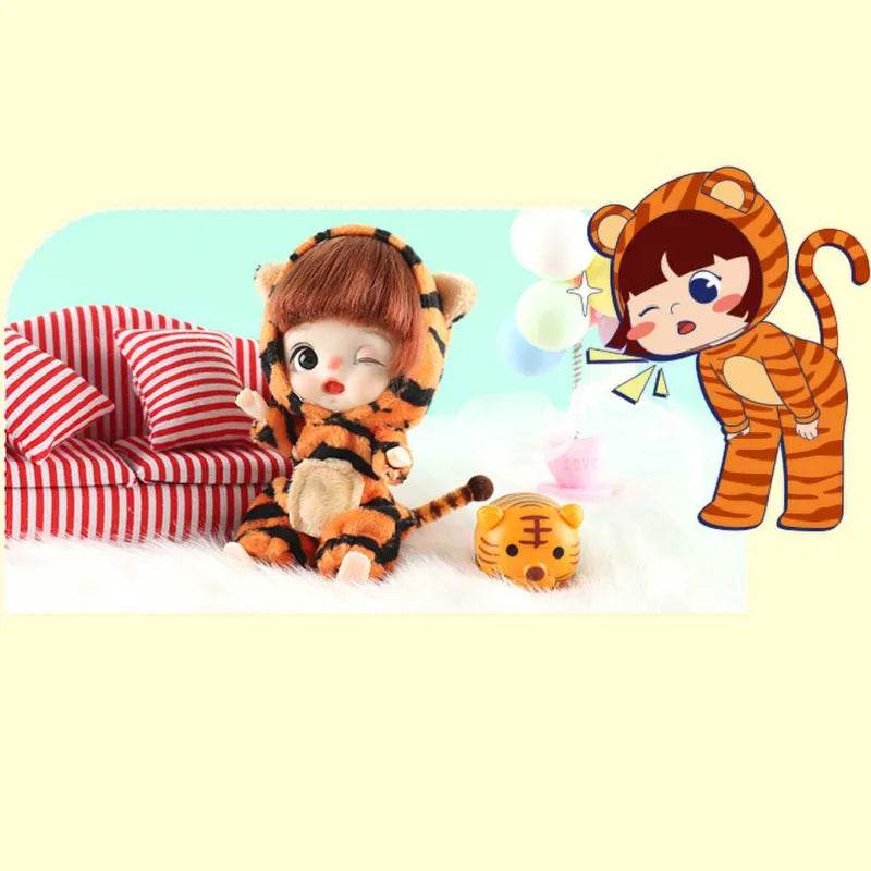 Adorable 13cm Mini BJD Doll with Movable Joints and Fashion Costume - ToylandEU