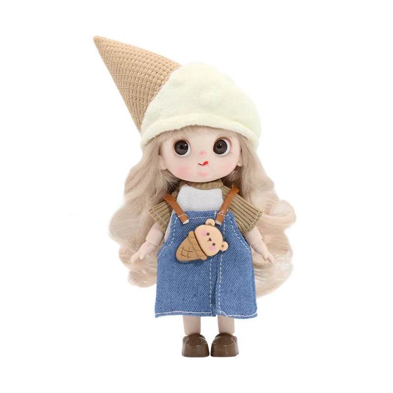 Adorable 13cm Mini BJD Doll with Movable Joints and Fashion Costume - ToylandEU