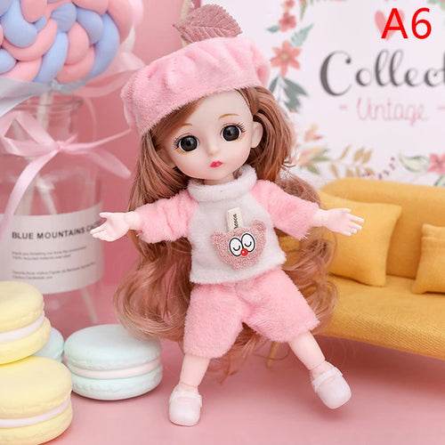 Adorable 16cm Articulated BJD Doll with Enchanting 3D Eyes - 1/12 Scale - ToylandEU