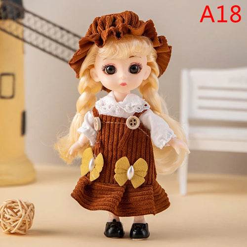 Adorable 16cm Articulated BJD Doll with Enchanting 3D Eyes - 1/12 Scale - ToylandEU