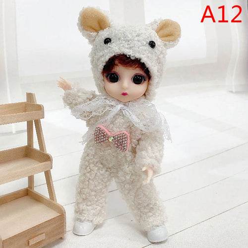 Adorable 16cm Articulated BJD Doll with Enchanting 3D Eyes - 1/12 Scale - ToylandEU