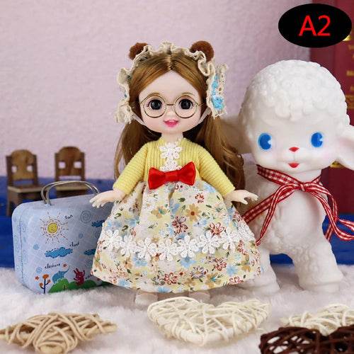 Adorable 16cm Articulated BJD Doll with Enchanting 3D Eyes - 1/12 Scale - ToylandEU