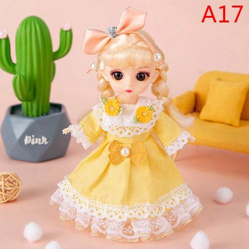 Adorable 16cm Articulated BJD Doll with Enchanting 3D Eyes - 1/12 Scale - ToylandEU