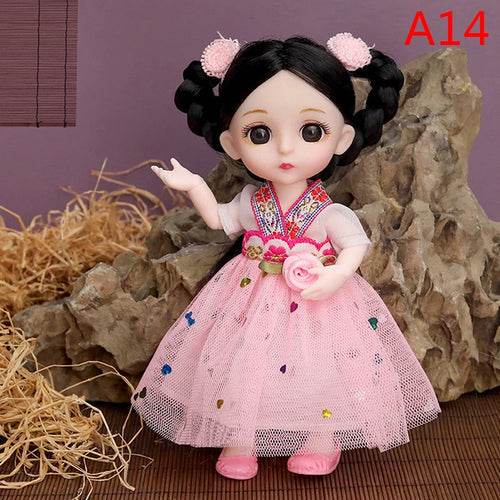 Adorable 16cm Articulated BJD Doll with Enchanting 3D Eyes - 1/12 Scale - ToylandEU