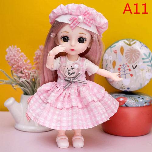 Adorable 16cm Articulated BJD Doll with Enchanting 3D Eyes - 1/12 Scale - ToylandEU