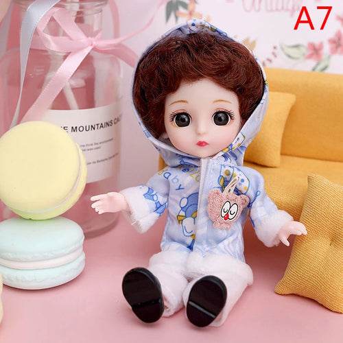 Adorable 16cm Articulated BJD Doll with Enchanting 3D Eyes - 1/12 Scale - ToylandEU