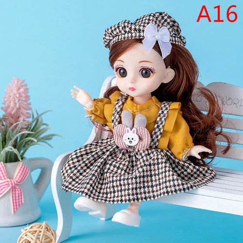 Adorable 16cm Articulated BJD Doll with Enchanting 3D Eyes - 1/12 Scale - ToylandEU