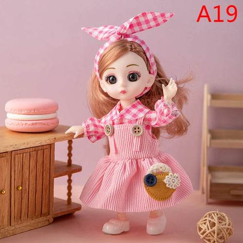 Adorable 16cm Articulated BJD Doll with Enchanting 3D Eyes - 1/12 Scale - ToylandEU