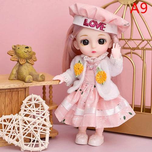Adorable 16cm Articulated BJD Doll with Enchanting 3D Eyes - 1/12 Scale - ToylandEU